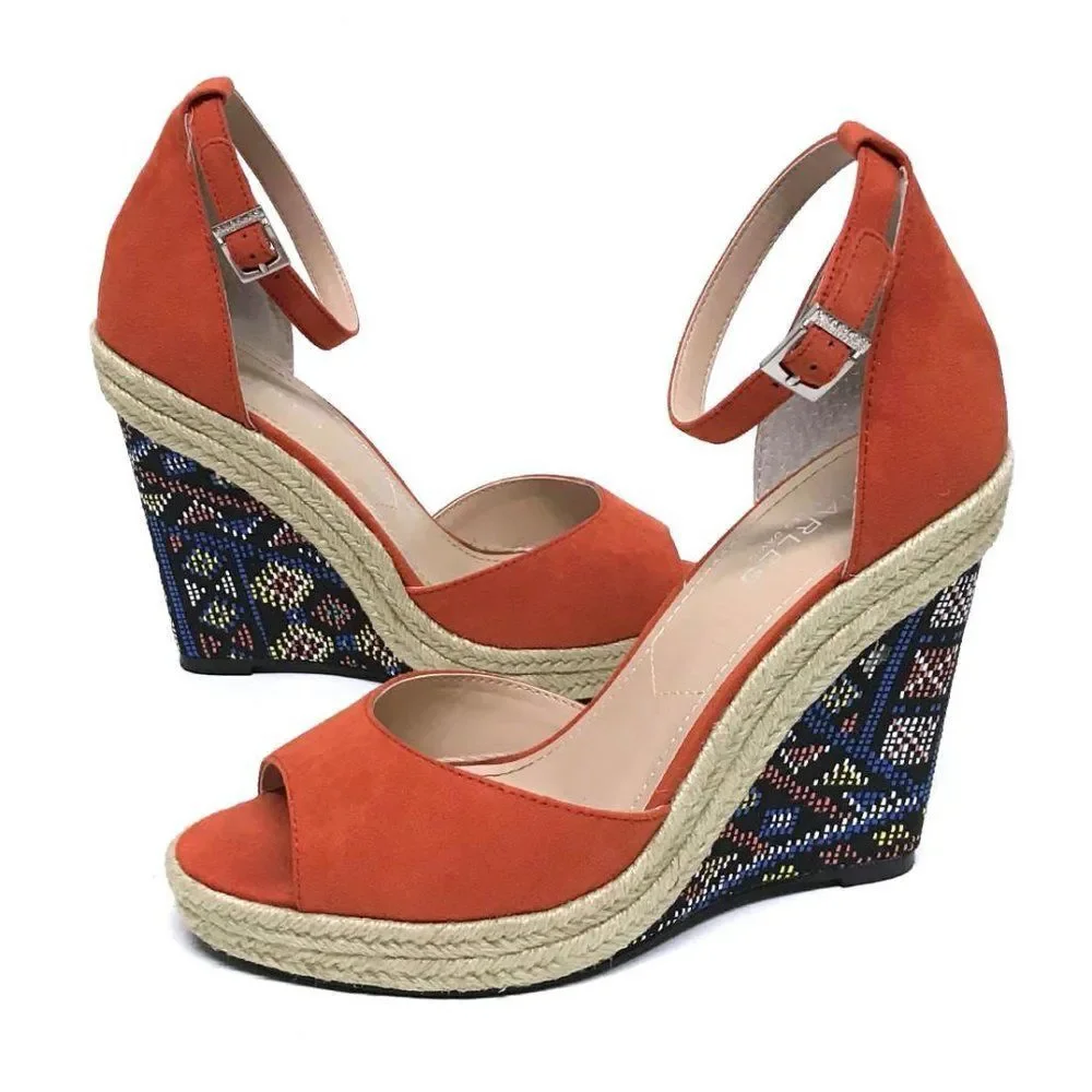 CHARLES DAVID BAY Wedge Ankle Sandals 9.5 in BOX